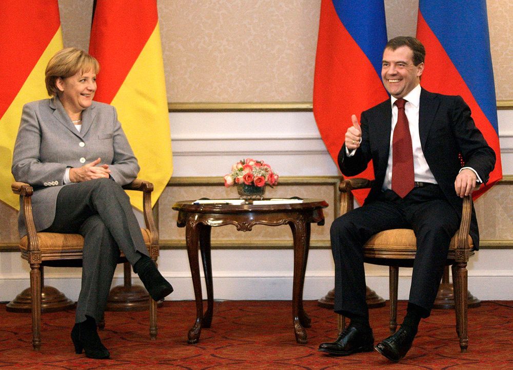 Медведев Меркель 2008