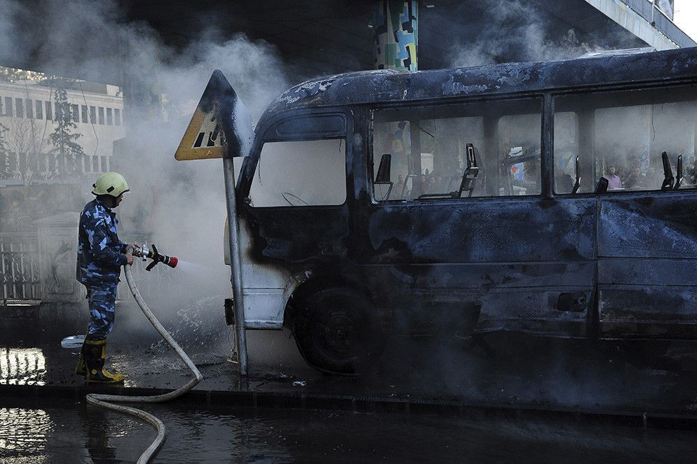 В Дамаске взорвали автобус с военными