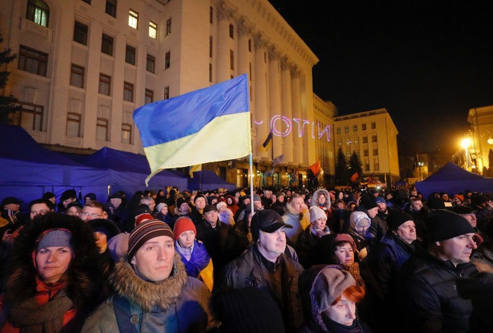 На акции протеста в Киеве произошли столкновения с полицией