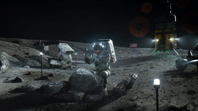 Созданием лунного посадочного модуля для NASA займутся SpaceX и Blue Origin