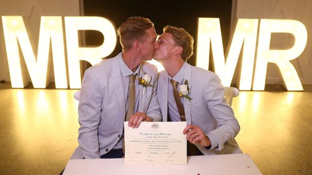 В Австралии прошла первая гей-свадьба
