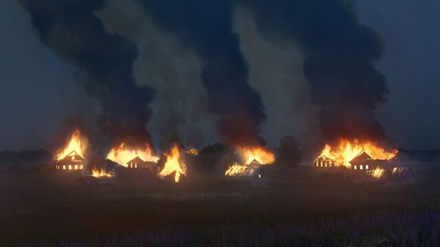 В России фотограф поджег деревню ради фотопроекта
