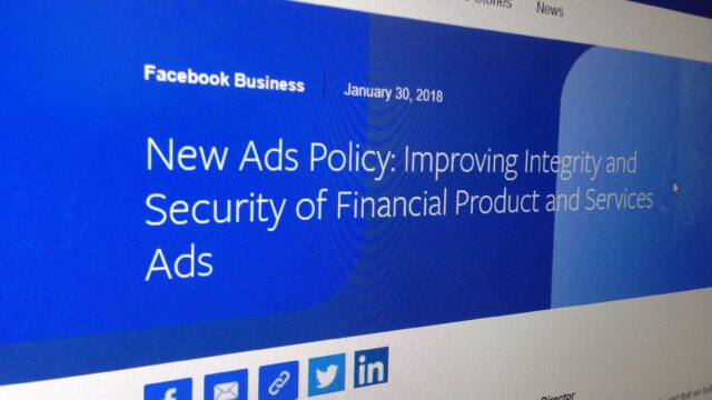 Facebook ввел запрет на рекламу криптовалют