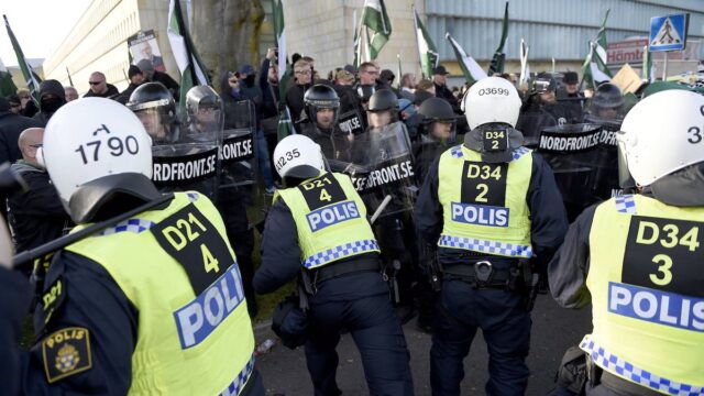 В Швеции прошел марш неонацистов. Задержали больше 50 человек
