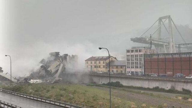 В Генуе обрушился мост на магистральном шоссе, много погибших