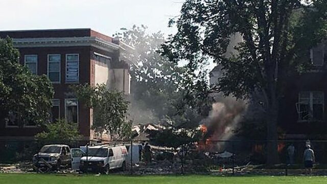 В Миннесоте в школе произошел взрыв. Здание частично обрушилось