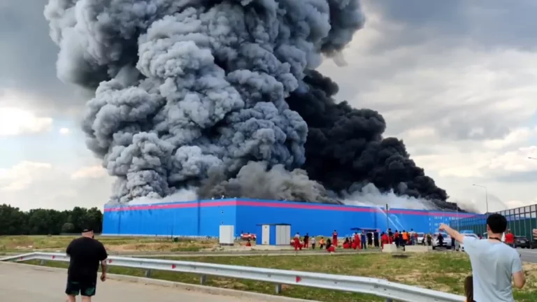 РИА Новости: причиной пожара на складе Ozon в Подмосковье мог стать поджог