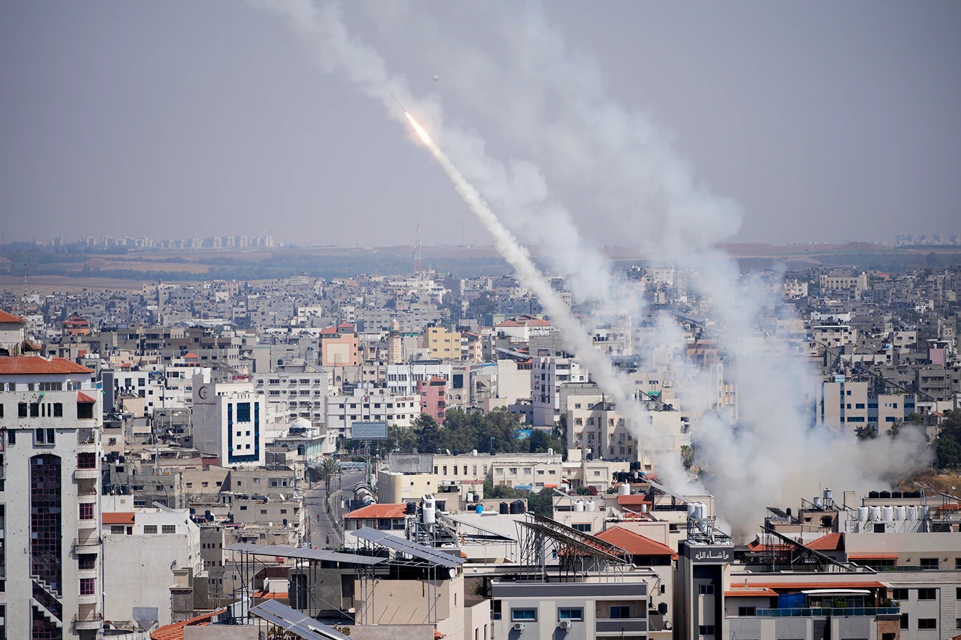 Палестина наносит ответные удары по Израилю из сектора Газа. Фото дня