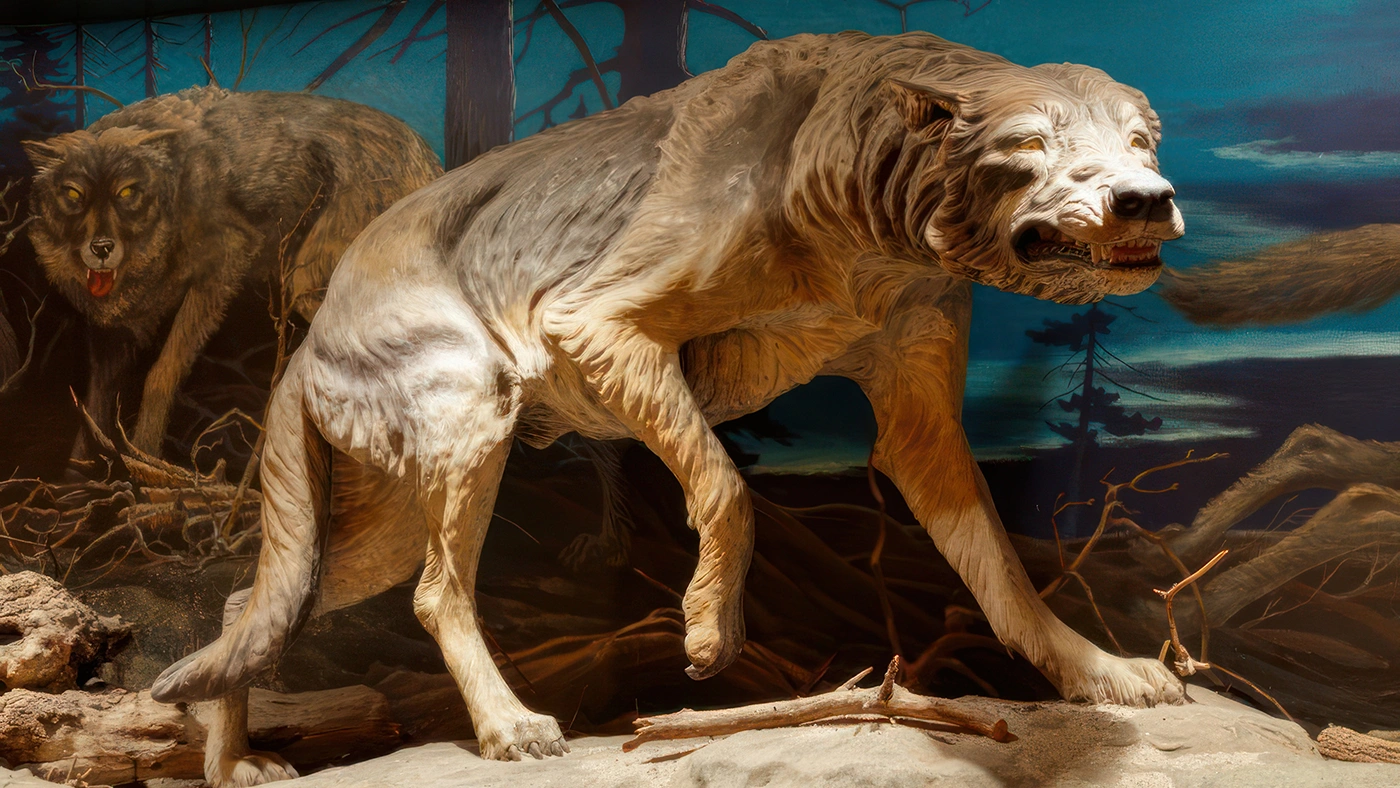 Саблезубый тигр жив. Доисторический волк canis Dirus. Ужасный волк плейстоцен.