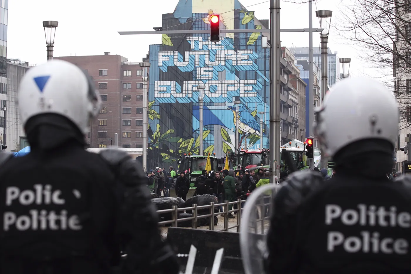 Акция протеста фермеров у Европейского совета в Брюсселе. Фотогалерея