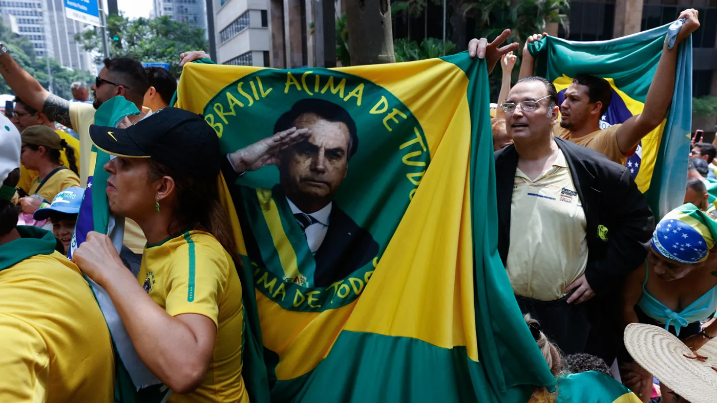 Акция сторонников бывшего президента Бразилии Жаира Болсонару в Сан-Паулу. Фотогалерея