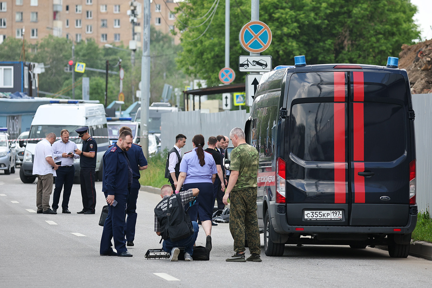 Обстановка на месте убийства скейтера в Москве. Фотогалерея