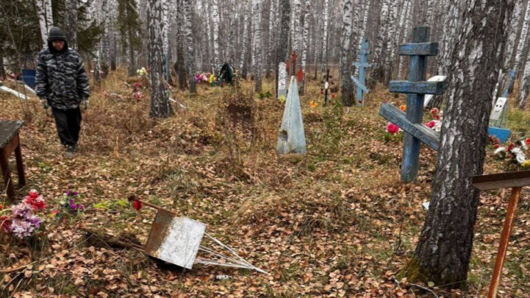 Трое детей разгромили кладбище под Новосибирском