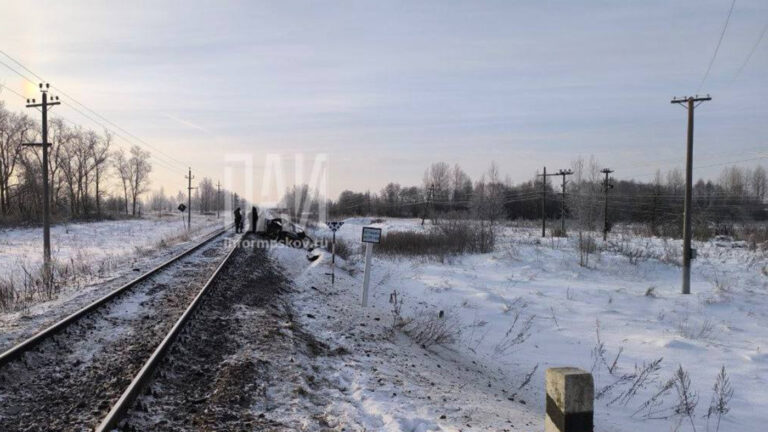 Грузовой поезд протаранил Renault Logan в Псковской области: что известно