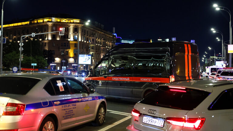 Обстановка на месте взрыва на Кудринской площади в Москве
